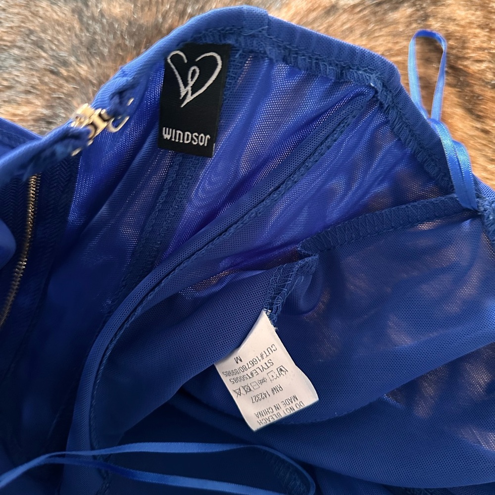 Windsor Sapphire Blue Mesh Corset - Picture 3 of 3